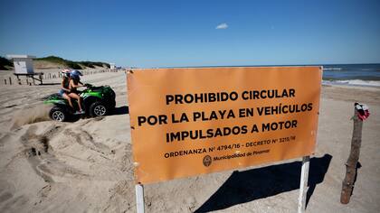 Restringieron la circulación de vehículos impulsados a motor en las playas de Pinamar