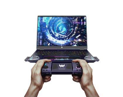 Project DualPlay es un concepto de notebook de Acer que tiene el gamepad integrado dentro de la carcasa de la computadora