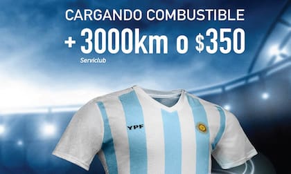 Promoción de YPF con la camiseta de la selección argentina