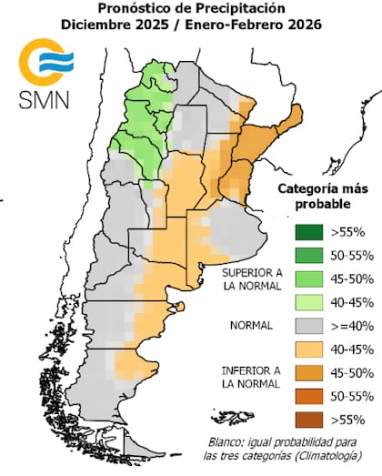 Pronóstico de Precipitaciones en
diciembre 2025 y enero-febrero 2026