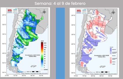Pronostico de precipitaciones entre el 4 al 9 de febrero