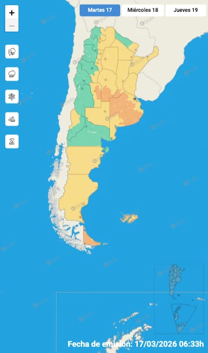 Pronóstico del tiempo para los próximos días en la ciudad de Buenos Aires.