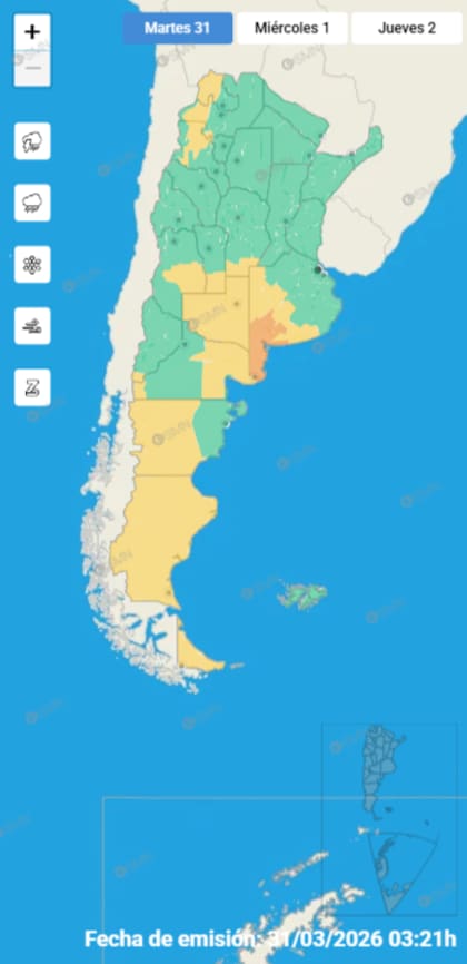 Pronóstico del tiempo para los próximos días en la ciudad de Buenos Aires