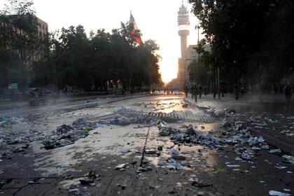 Tras las manifestaciones, así amaneció Santiago de Chile 