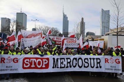 Protesta contra el acuerdo Mercosur-Unión Europea en Polonia