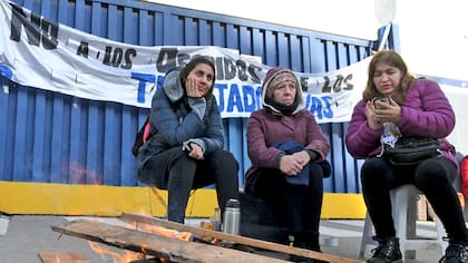 Trabajadores de Pepsico, en la planta que estuvo tomada hasta hoy, en Florida