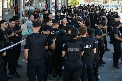Protesta de policías en Rosario
(AFP)