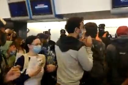 Protesta de trabajadores de Latam