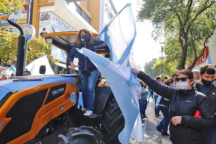 Un tracto en la protesta en Tucumán