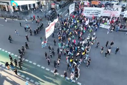 Protesta en el Obelisco contra la reforma laboral