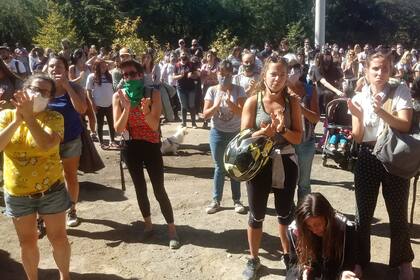 Protesta en Villa La Angostura por el asesinato de Guadalupe Curual