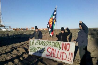 Protesta mapuche en Vaca Muerta