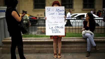 Protestas a favor de una ley de aborto en Chile