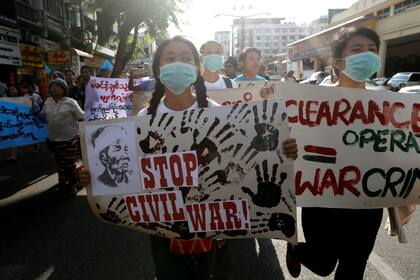 Protestas contra el régimen de Myanmar