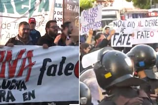 Manifestantes cortan la avenida 9 de Julio en protesta por la reforma laboral