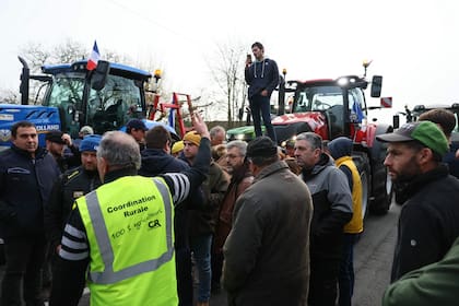 Protestas de agricultores franceses en Chateauneuf-sur-Loire, cerca de Orleans. (Alain JOCARD / AFP)
