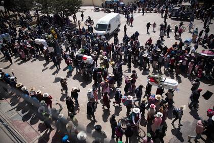 Protestas en Juliaca en contra del gobierno de Dina Boluarte. (Denis Mayhua/dpa)