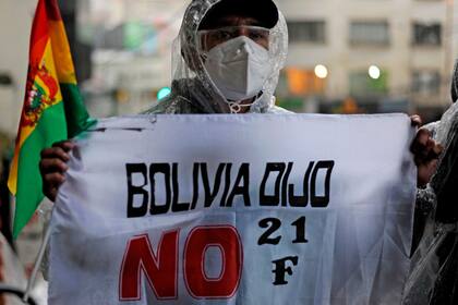 Protestas en La Paz por la apelación de Evo Morales para presentarse como candidato a senador en las próximas elecciones