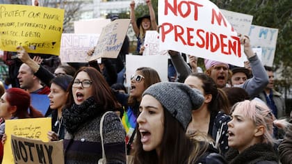 Protestas en Manhattan contra el triunfo electoral de Trump, 10 de noviembre del 2016