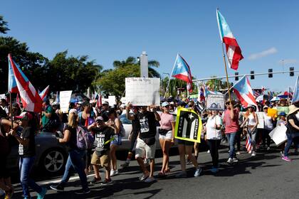 Protestas para pedir la renuncia del gobernador Ricardo Rossello en San Juan, Puerto Rico