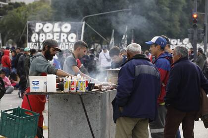 Una imagen de las protestas y cortes en la ciudad de Buenos Aires