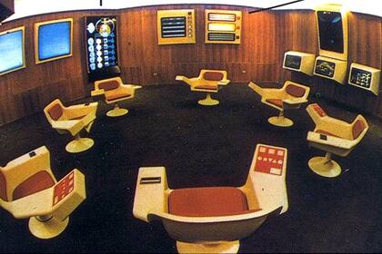 Prototipo del Ops Room que Allende pretendía instalar en el Palacio de la Moneda