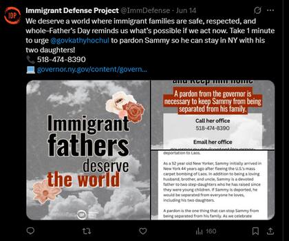 Proyecto de Defensa a Migrantes pide un mundo seguro para las familias de extranjeros que viven en EE.UU. X / @ImmDefense