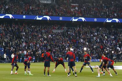 PSG durante la entrada en calor