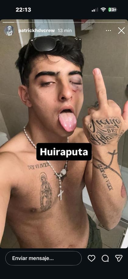 Publicaciones en redes sociales atribuidas a la víctima, en las que realizó señalamientos directos y mensajes intimidatorios hacia terceros tras el episodio ocurrido en Tafí del Valle