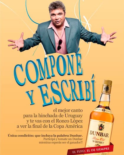 Publicidad de Dunbar, uno de los whiskies más consumidos en Uruguay
