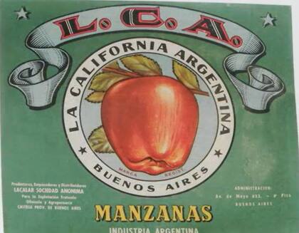 Publicidad de las manzanas que producía La California Argentina