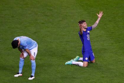 Pulisic en la final de la Champions League contra el Manchester City