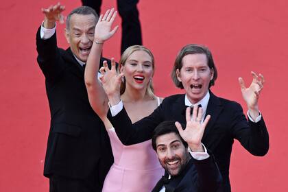 Pura alegría: Tom Hanks, Scarlett Johansson, Jason Schwartzman y el director Wes Anderson