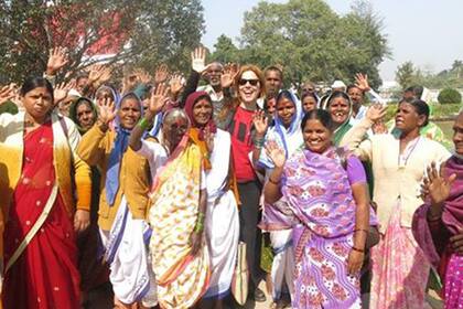 Pura felicidad para la ex movilera en India