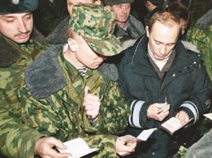 Putin visita las tropas en Chechenia