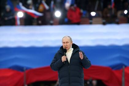 Putin, durante un evento para conmemorar la anexión de Crimea