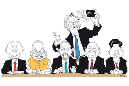 Putin, Modi, Lula, Alberto Fernández, Ramaphosa y Xi Jinping en el grupo de los Brics