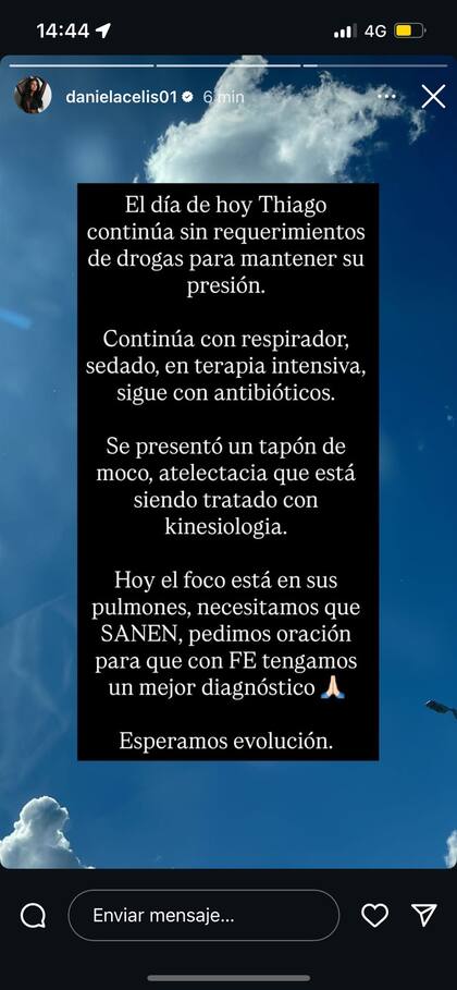 Qué es la atelectasia, la complicación pulmonar que sufre Thiago Medina.