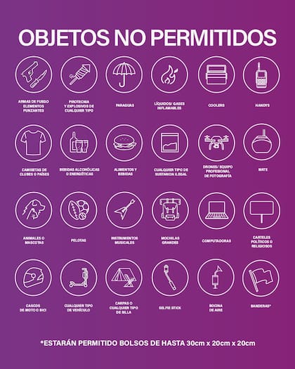 Qué no se puede ingresar al show: la lista oficial de elementos restringidos (Foto: Instagram @dfentertainment)