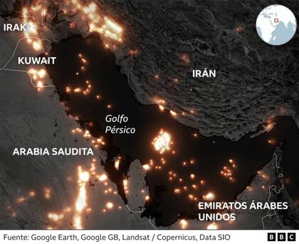 Quema de gas en toda la región del Golfo en sitios de extracción de petróleo y captura de gas