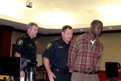 Patrick en una de las tantas veces que asistió a un tribunal