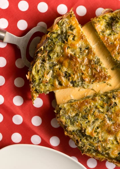Quiche con base de papa y relleno de puerros, la propuesta de Mi Corazón de Arroz.