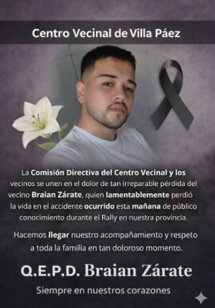 Quién era el joven que murió tras ser atropellado durante un rally en Córdoba.