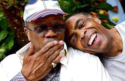 Quincy Jones junto a Gilberto Gil, en una visita a Río de Janeiro