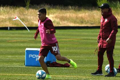 Quintero, en la pretemporada de River y bajo las órdenes de Marcelo Gallardo