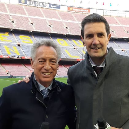 Quique Wolff y Miguel Simón, su gran compinche de las transmisiones deportivas.