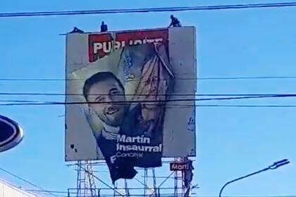 Quitaron los carteles que publicitaban la candidatura de Martín Insaurralde