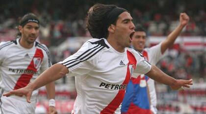Radamel Falcao, durante sus días con la casaca de River