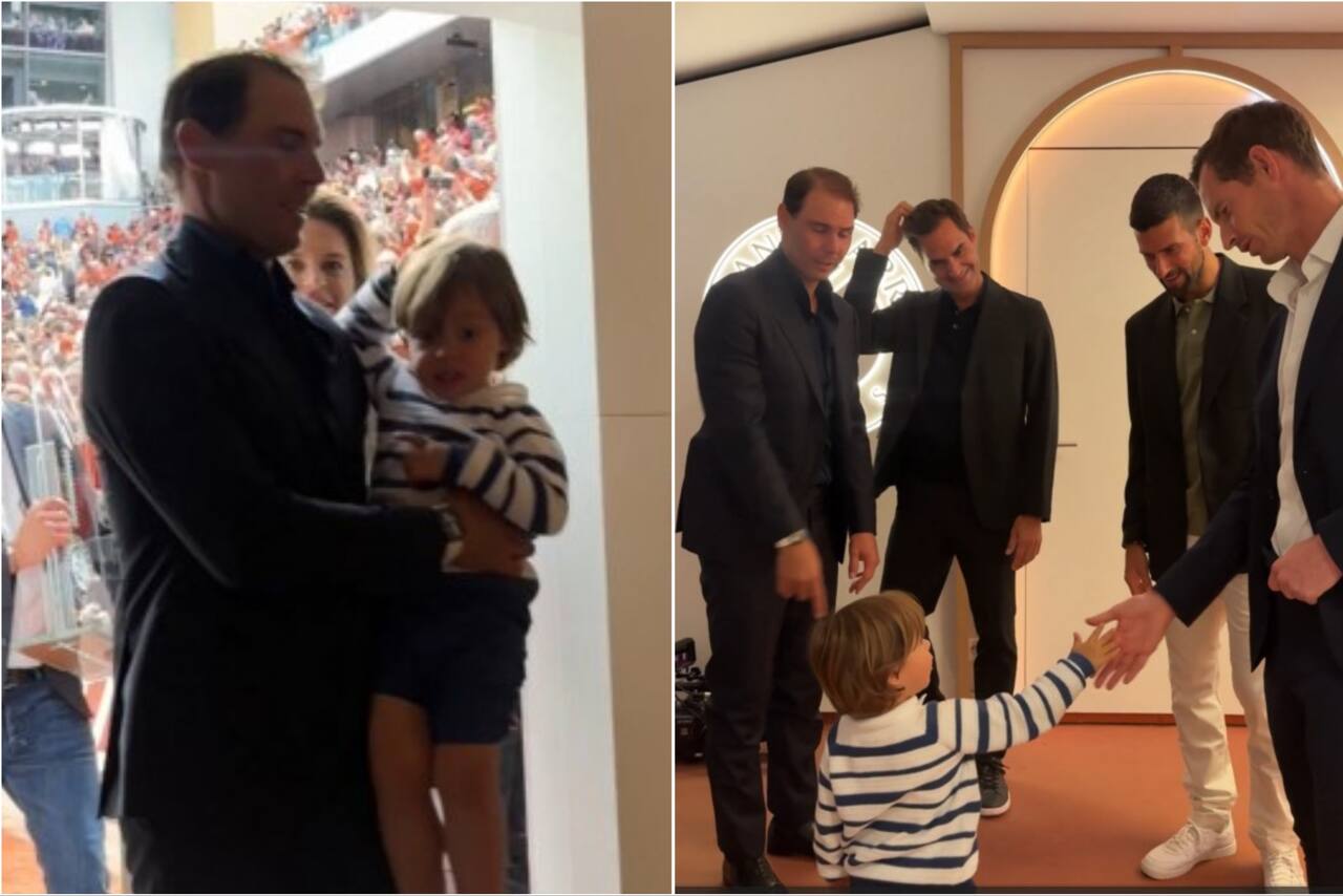 Video: el afectuoso saludo de Rafa Nadal Jr. con Roger Federer, Nole Djokovic y Andy Murray - LA NACION