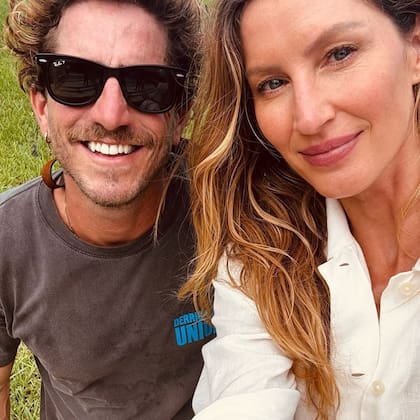 Rafa Olarra junto a la supermodelo brasileña Gisele Bündchen